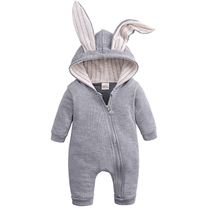 Konijnenoren Baby Romper Met Capuchon En Rits - KidsKorner