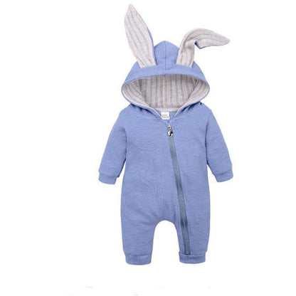 Konijnenoren Baby Romper Met Capuchon En Rits - KidsKorner