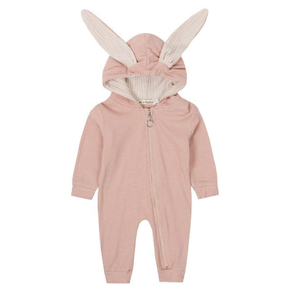 Konijnenoren Baby Romper Met Capuchon En Rits - KidsKorner
