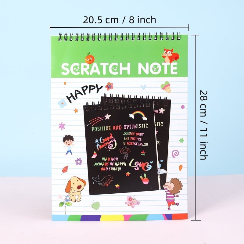 Krasboek Voor Kinderen | Spiraal Kraspapier Met Kleurenlaag | Creatief Tekenen - KidsKorner