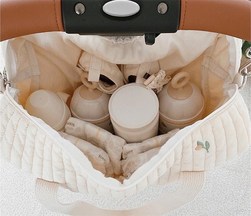 Luiertas Verzorgingstas Voor Babyspullen | Zachte Stof Ritssluiting Schouderband - KidsKorner