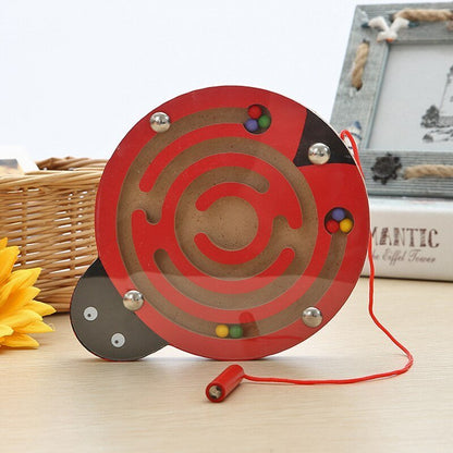 MagneetDoolhof Houten Magneetlabyrint - Magnetisch Doolhof - KidsKorner
