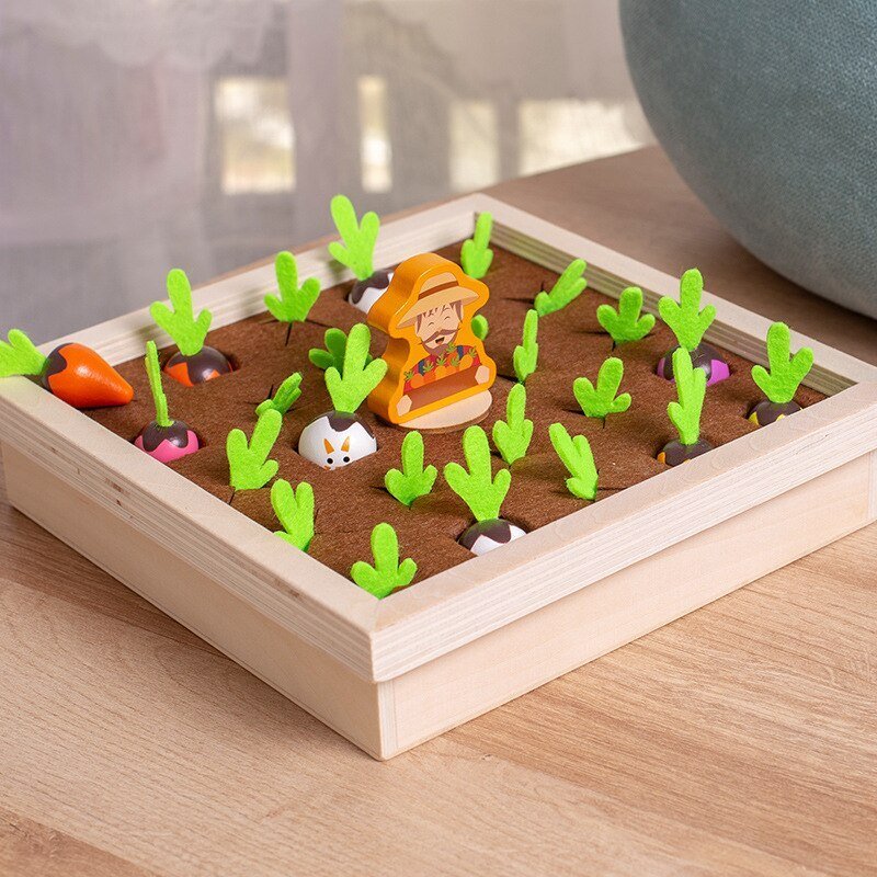 Moestunia Montessori Wortelspel - Houten Sorteerpuzzel - KidsKorner