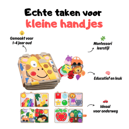 Montessori Activiteitenboek Dieren - Busy Book Vilt - 2 Tot 4 Jaar - KidsKorner