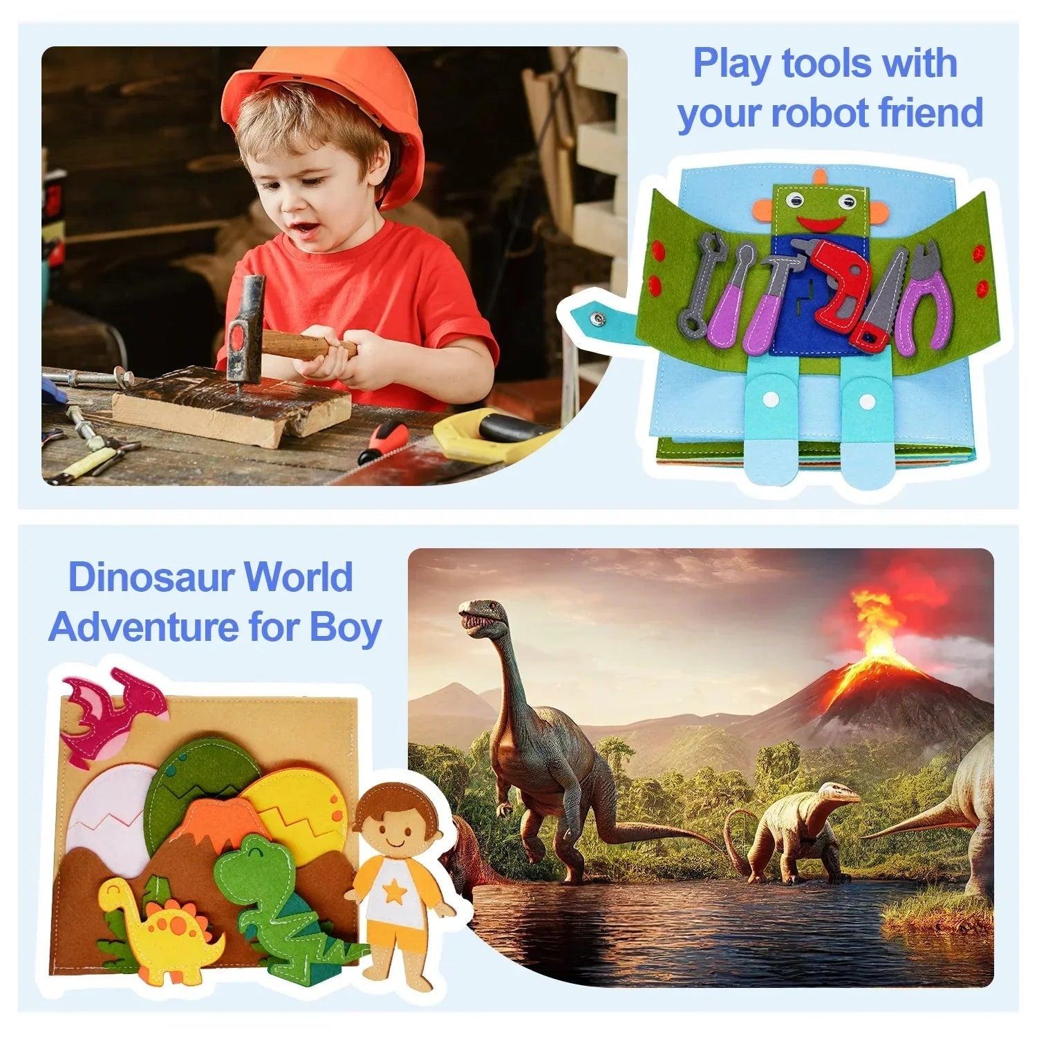 Montessori Activiteitenboek Vilt - Busy Book - 3 Tot 6 Jaar - KidsKorner