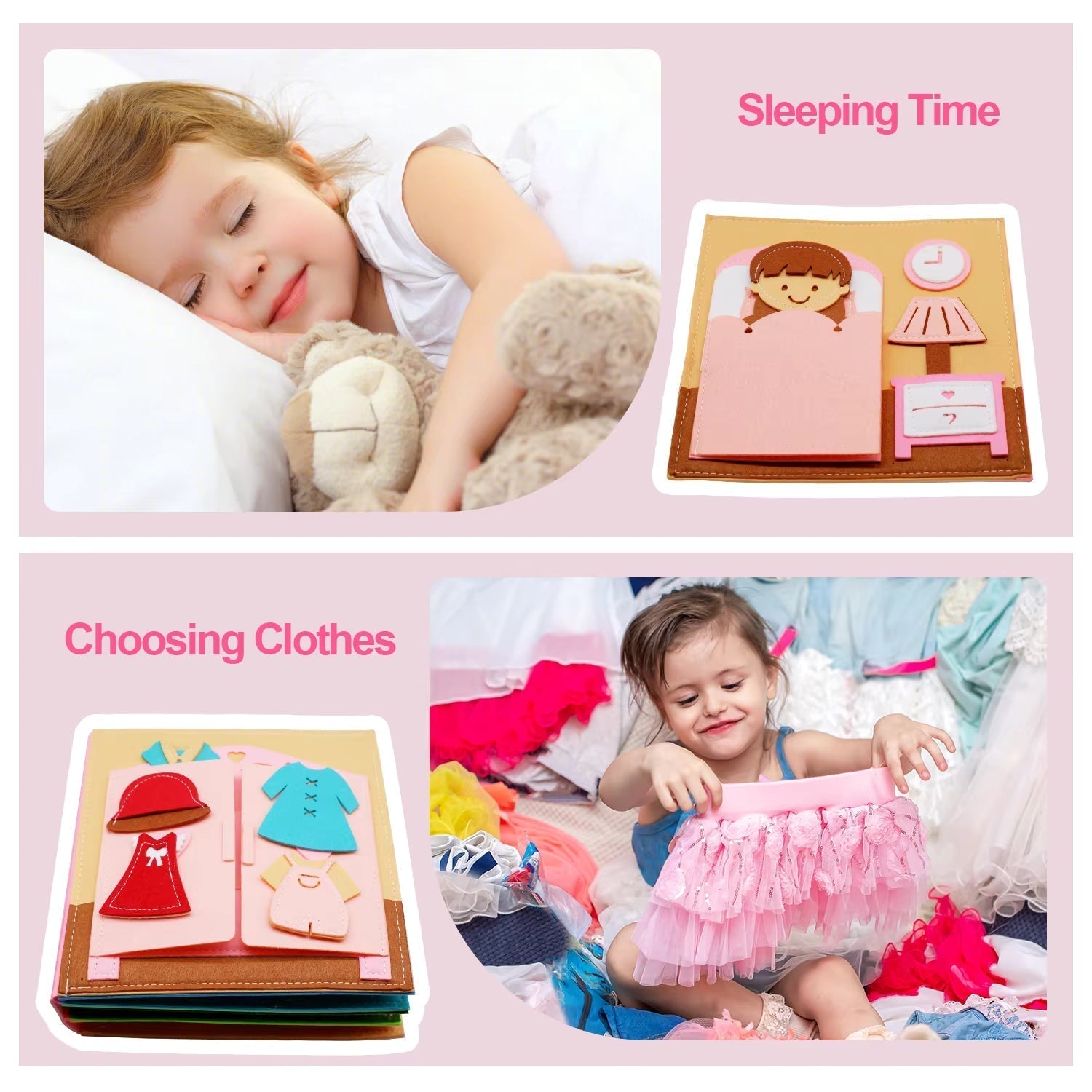 Montessori Activiteitenboek Vilt - Busy Book - 3 Tot 6 Jaar - KidsKorner