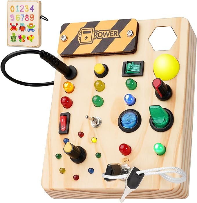 Montessori Activiteitenbord Met LED - Sensorisch Speelgoed Voor Kinderen - KidsKorner