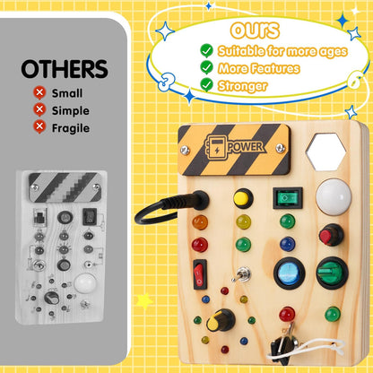 Montessori Activiteitenbord Met LED - Sensorisch Speelgoed Voor Kinderen - KidsKorner