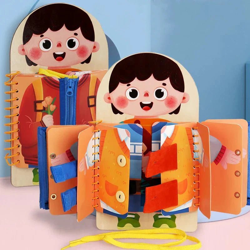 Montessori Busy Board Aankleedbord – Houten Motoriek Speelgoed - KidsKorner