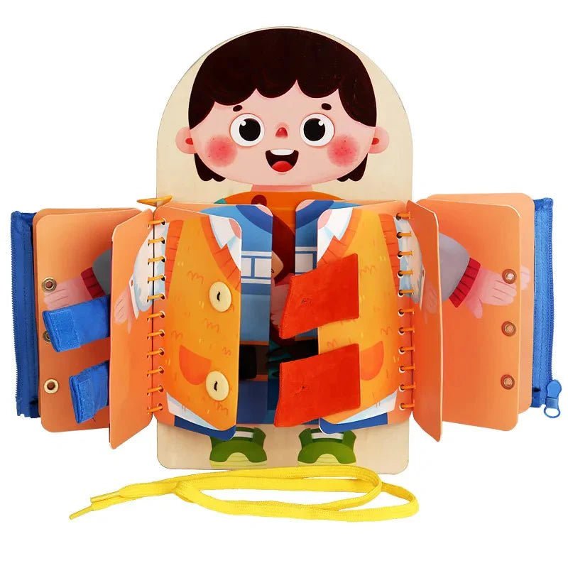 Montessori Busy Board Aankleedbord – Houten Motoriek Speelgoed - KidsKorner