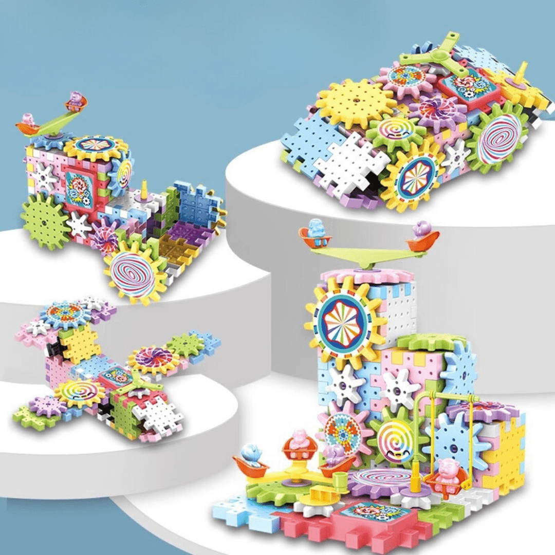 Montessori Tandwiel Bouwblokken – Creatieve Constructieset Kind - KidsKorner