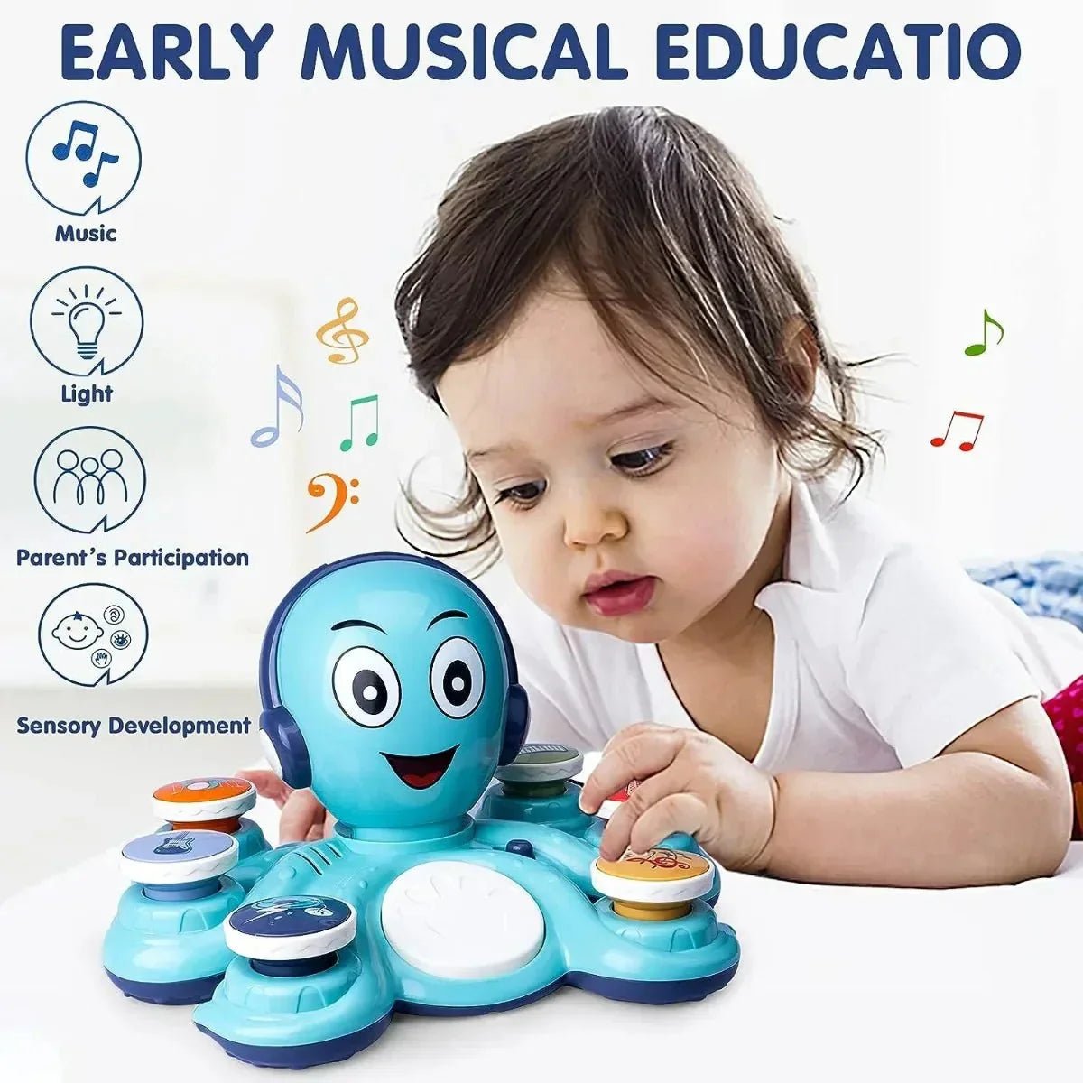 Muzikaal Octopus Speelgoed Voor Peuters Met Melodieën - KidsKorner