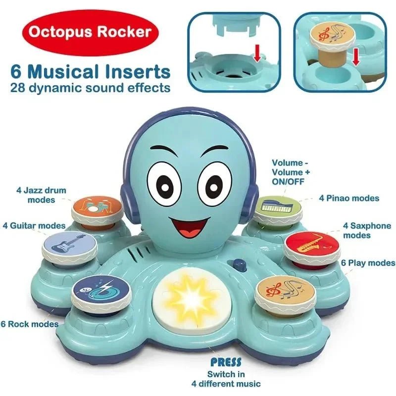 Muzikaal Octopus Speelgoed Voor Peuters Met Melodieën - KidsKorner