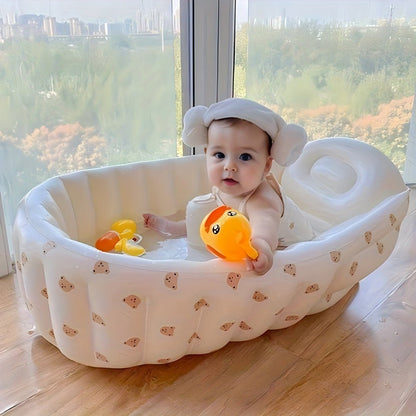 Opblaasbaar Babybad Met Hoofdsteun – Opvouwbaar Baby Badje - KidsKorner