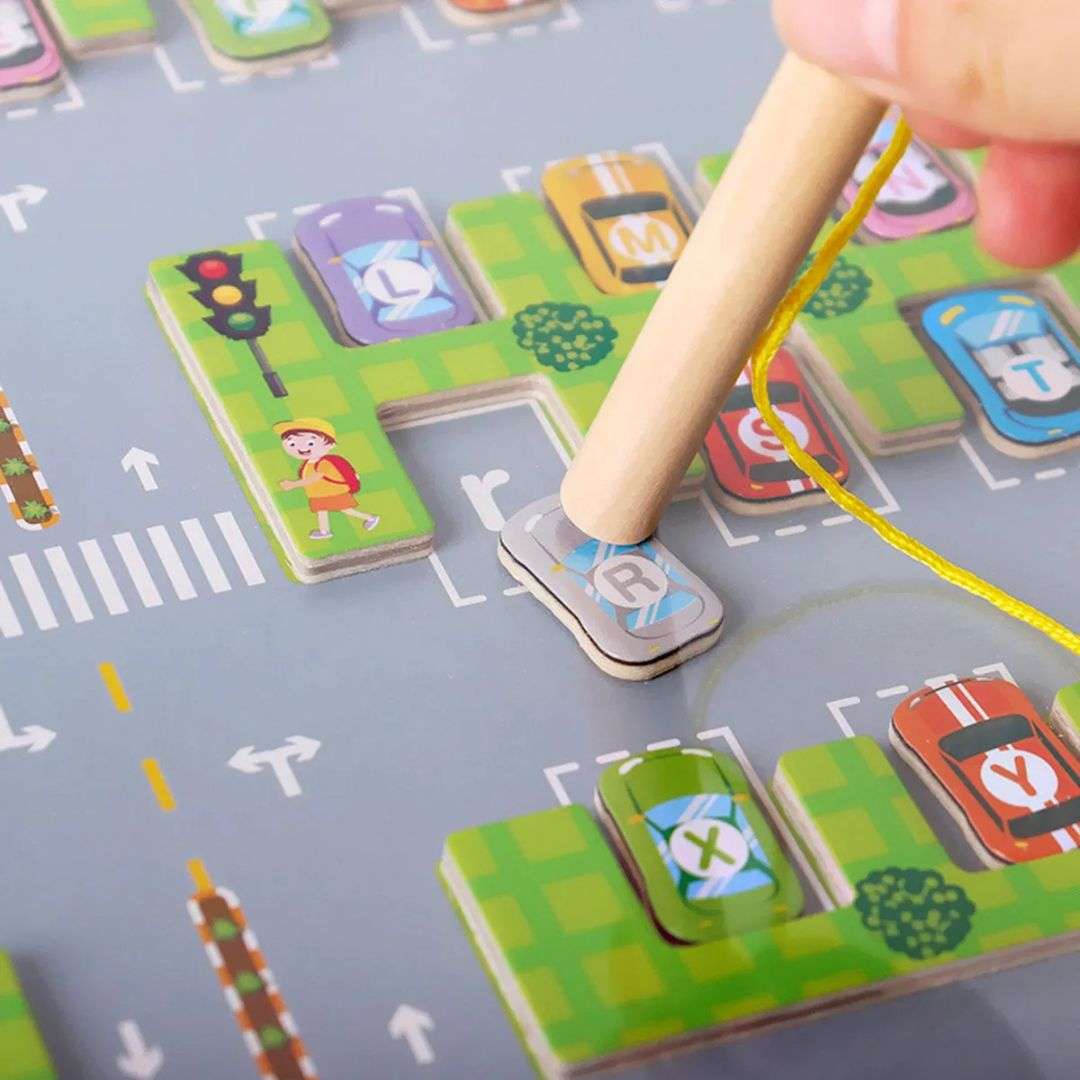 ParkPlezier Magnetisch Doolhof - Montessori Auto Letterspel - KidsKorner