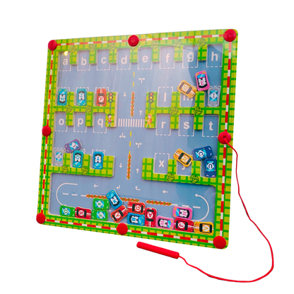 ParkPlezier Magnetisch Doolhof - Montessori Auto Letterspel - KidsKorner