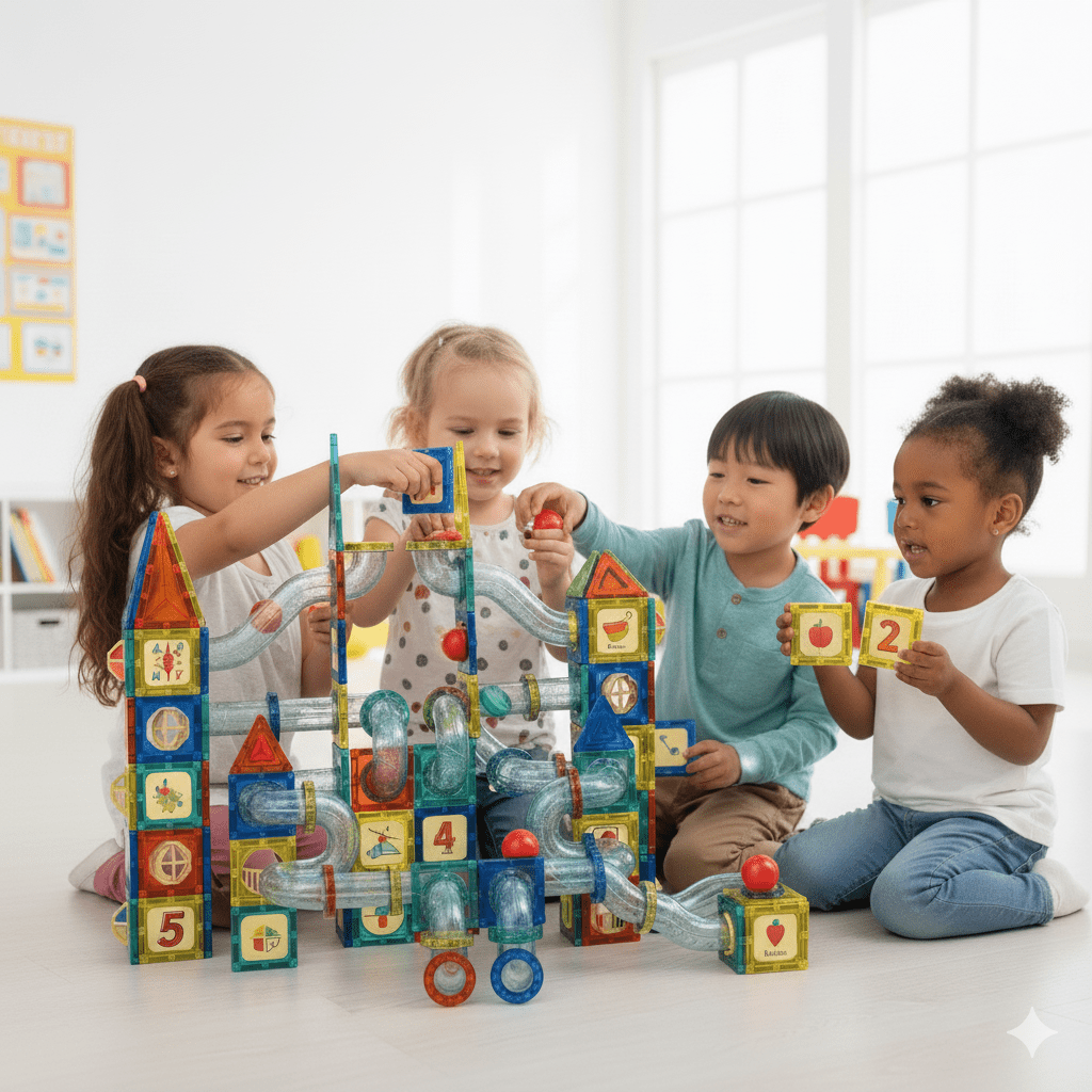 Pipetrix Magnetische Tegels - Magnetische Knikkerbaan Bouwstenen - KidsKorner