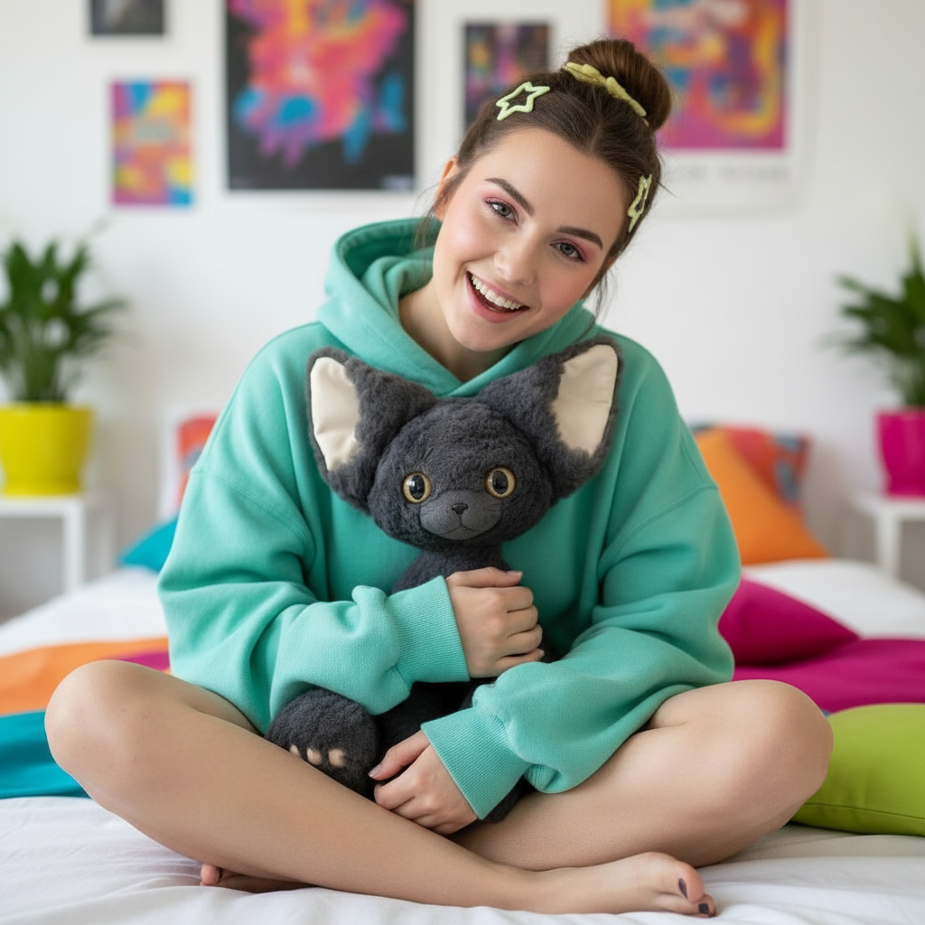 Pluche Kat Knuffel Met Strik - KidsKorner