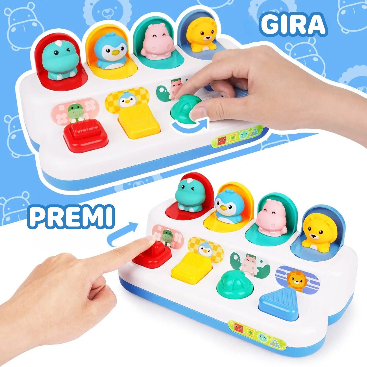 PoppiDier Pop - Up Dieren Speelgoed - Montessori Babyspeelgoed - KidsKorner
