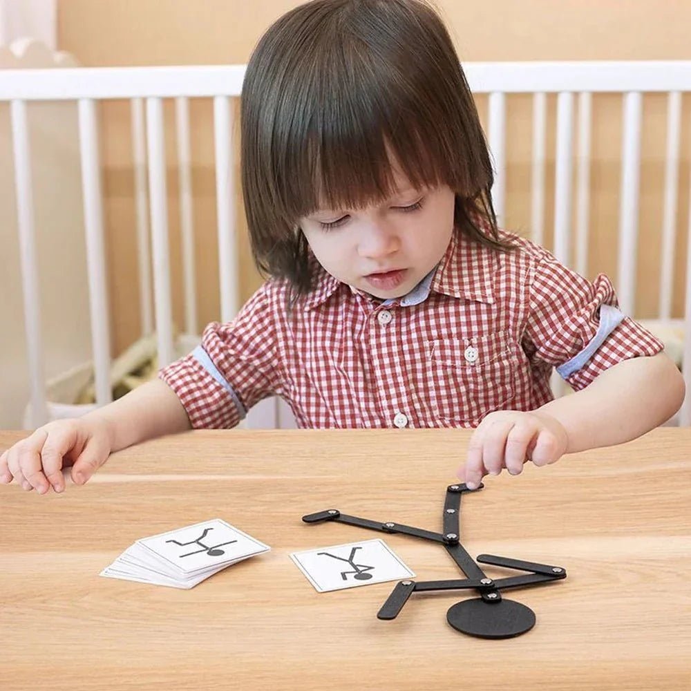 Poseerpop Puzzel Speelgoed | Kunststof Figuur Met 24 Opdrachtkaarten - KidsKorner