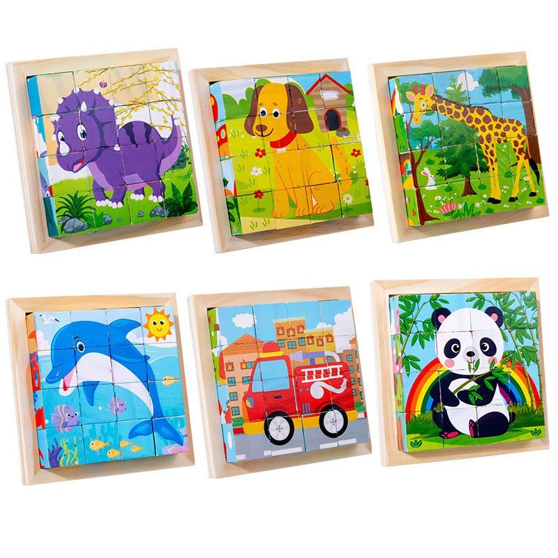 PuzzelKubo 6 - zijdige Houten Montessori Blokpuzzel - KidsKorner