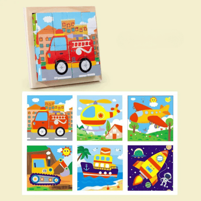 PuzzelKubo 6 - zijdige Houten Montessori Blokpuzzel - KidsKorner