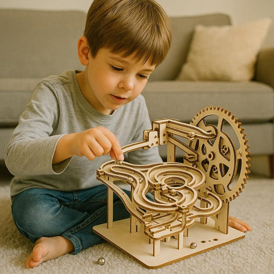 Radimo Knikkerbaan Bouwpakket - Houten 3D Puzzel - KidsKorner