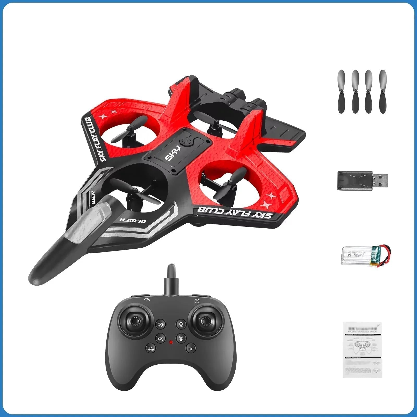 RC Vliegtuig Met Afstandsbediening | Gyrostabilisatie 80m Bereik Voor Beginners - KidsKorner