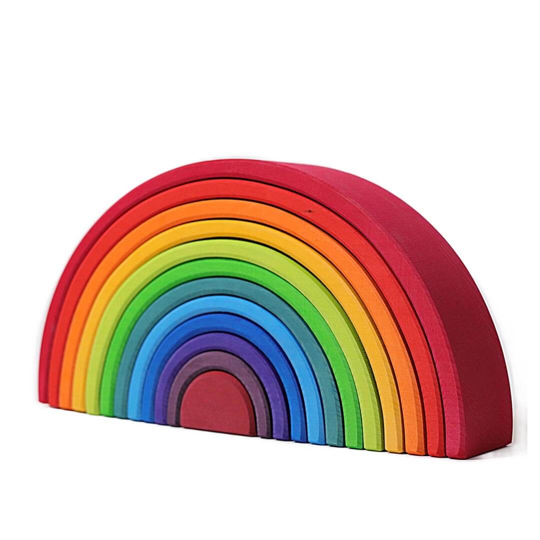 Regenboog Houten Tunnel Stapelspel 12 - Delig - KidsKorner