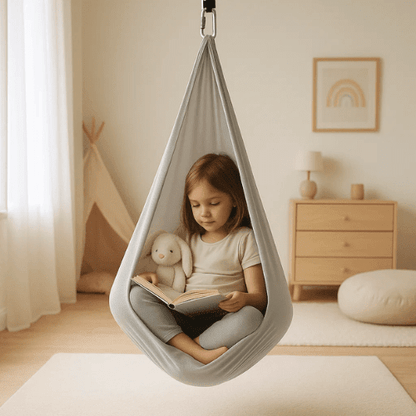 Sensorische Hangschommel Kinderen | Zachte Katoenen Coconschommel Voor Binnen - KidsKorner