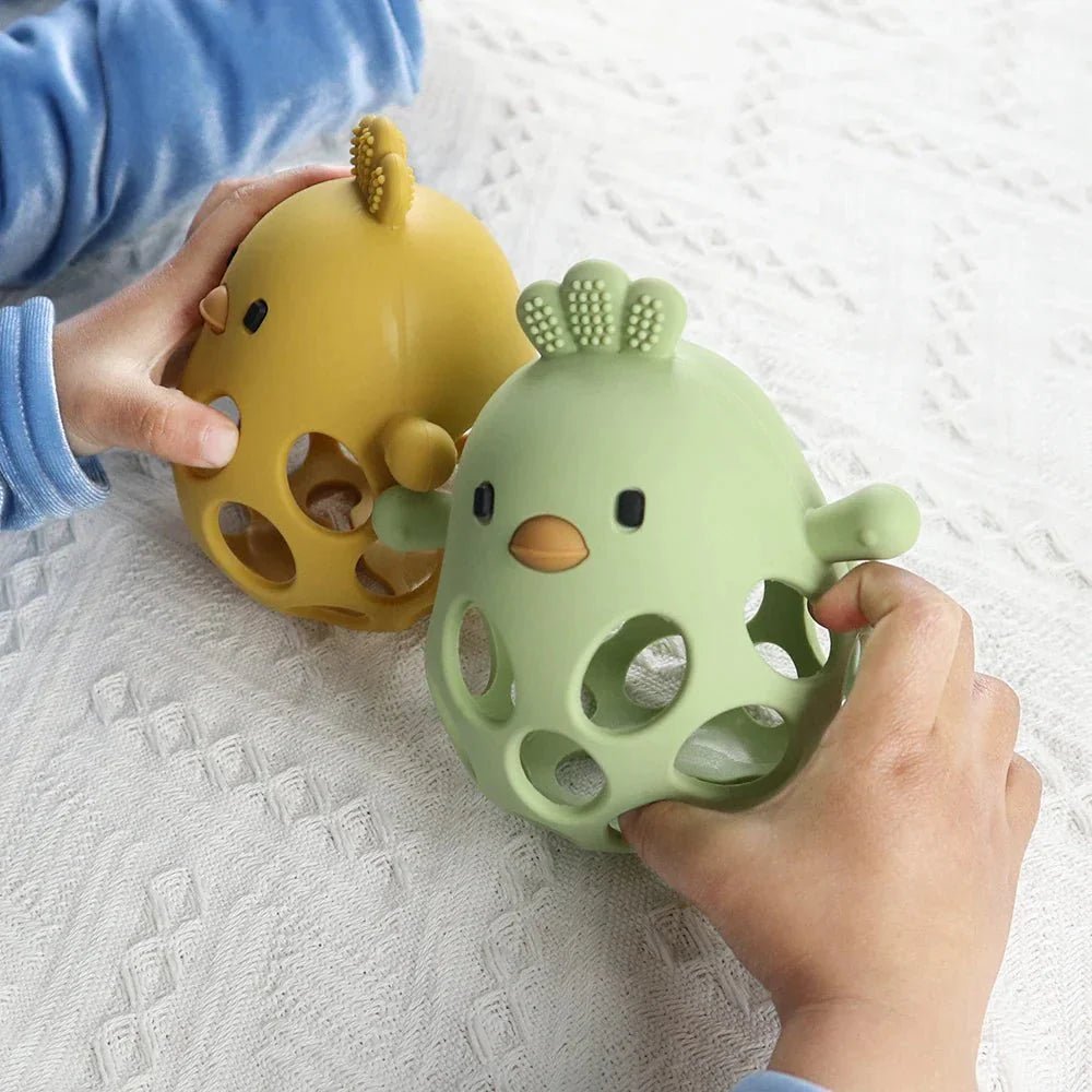 Siliconen Baby Bijtring Kuiken Gripbal Met Textuur - KidsKorner