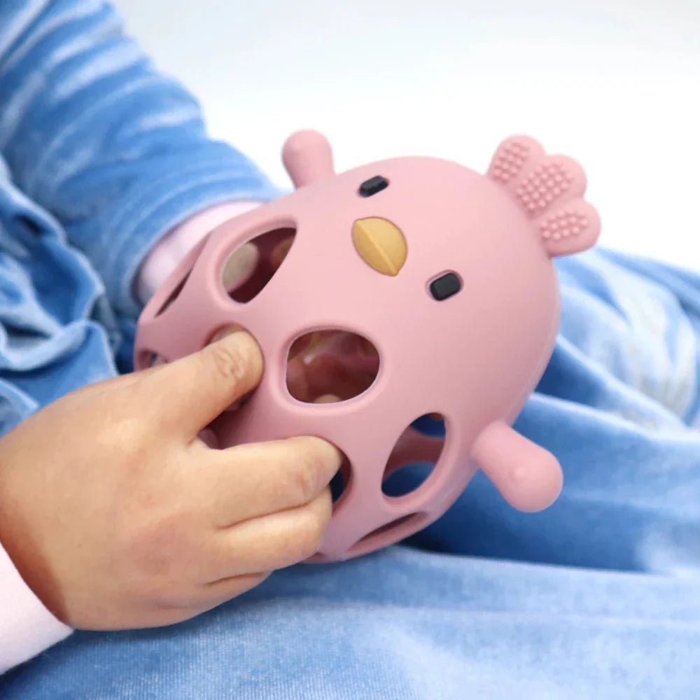 Siliconen Baby Bijtring Kuiken Gripbal Met Textuur - KidsKorner