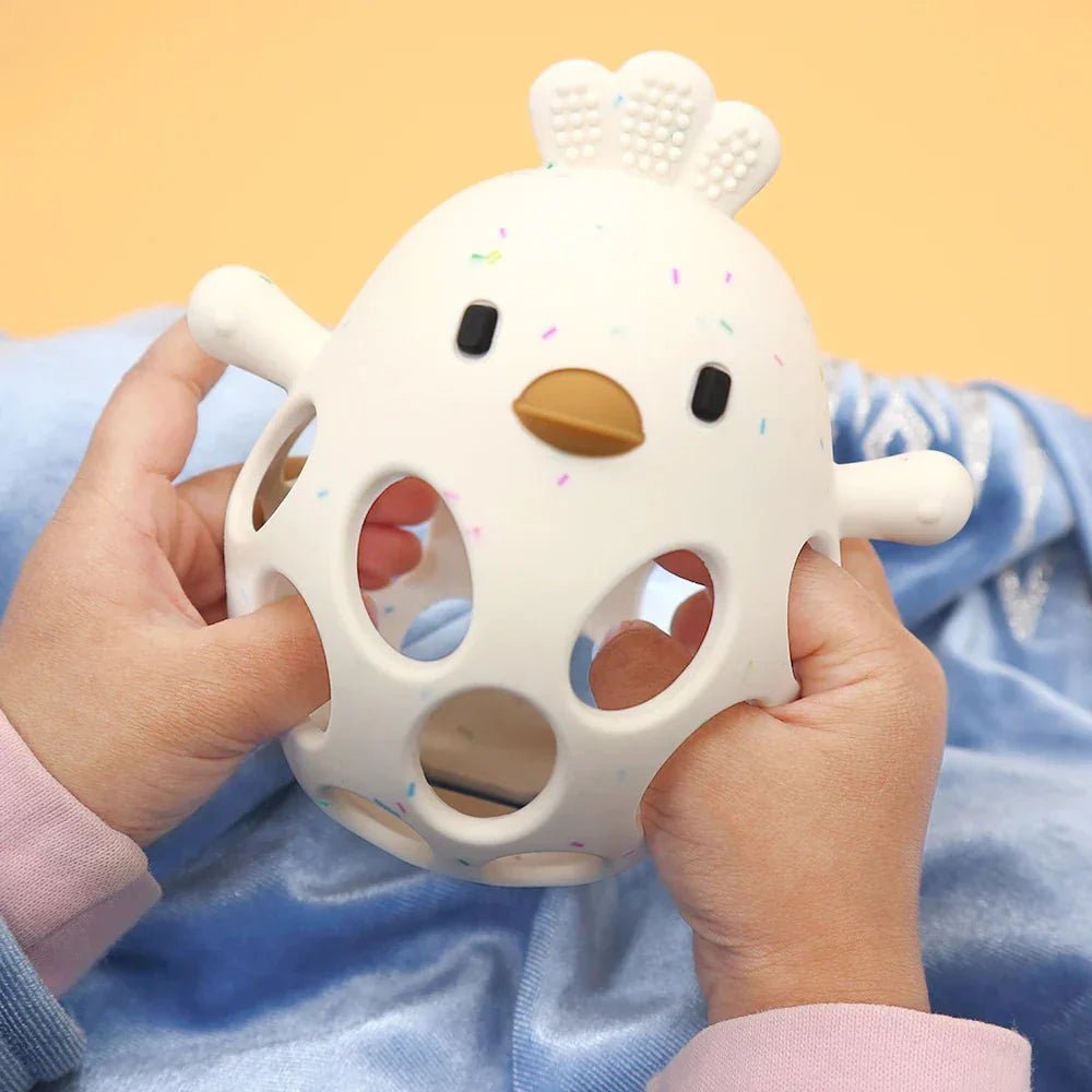 Siliconen Baby Bijtring Kuiken Gripbal Met Textuur - KidsKorner