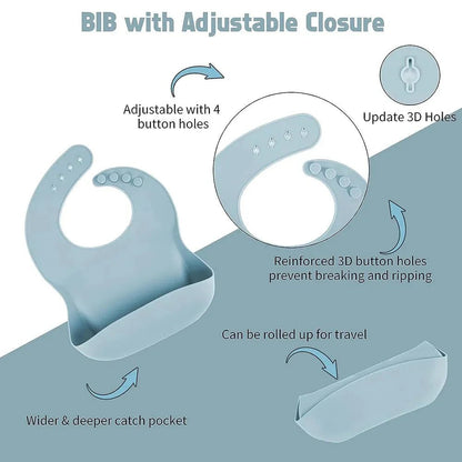 Siliconen Baby Eetset Met Zuignap En Slab BPA - vrij - KidsKorner