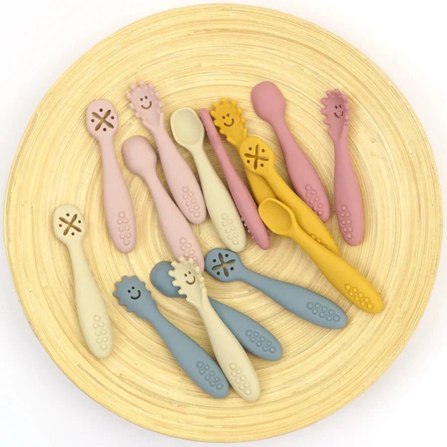 Siliconen Babybestek Set 3 - Delig Met Lepel En Vork - KidsKorner