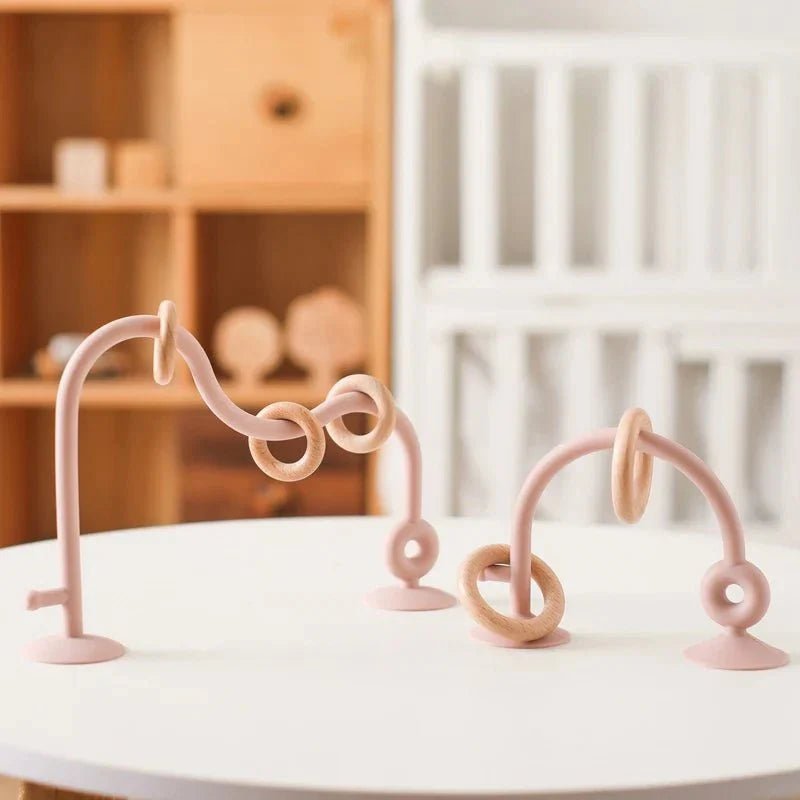 Siliconen Bijtring Doolhof Met Houten Ringen - KidsKorner