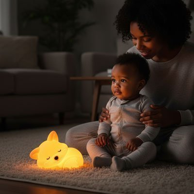 Siliconen Vos Nachtlampje Baby Oplaadbaar Met Timer - KidsKorner