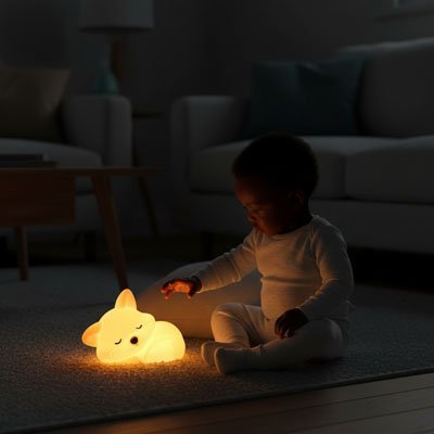 Siliconen Vos Nachtlampje Baby Oplaadbaar Met Timer - KidsKorner
