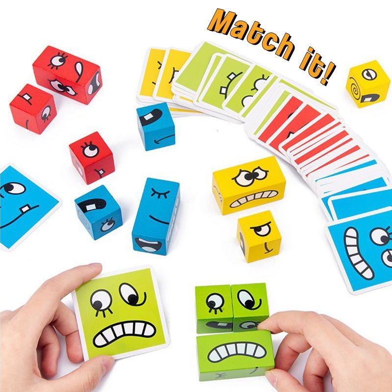 SmoelKubo Emotie Blokkenspel - Gezicht Puzzelspel - KidsKorner