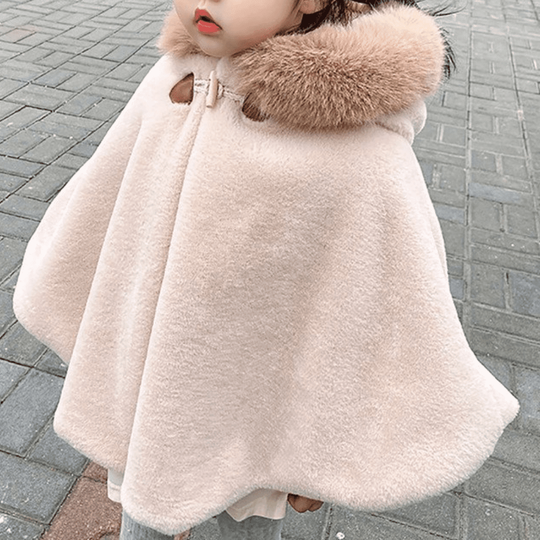 SneeuwLina Teddy Cape Meisje - Poncho Met Capuchon - KidsKorner