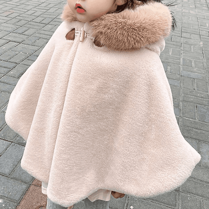 SneeuwLina Teddy Cape Meisje - Poncho Met Capuchon - KidsKorner