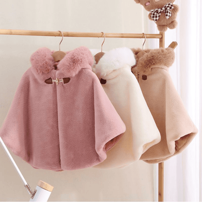 SneeuwLina Teddy Cape Meisje - Poncho Met Capuchon - KidsKorner