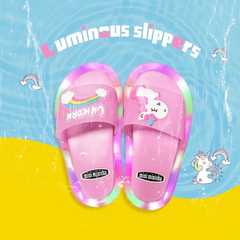 Unicornia Kinder LED Slippers - Lichtgevende Sloffen - KidsKorner