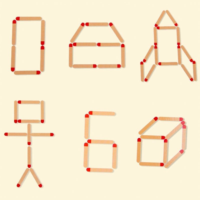 VormSticks Montessori Vormenpuzzel Met Houten Stokjes En Kaarten - KidsKorner