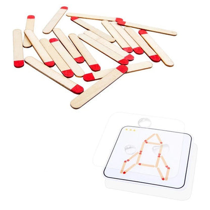VormSticks Montessori Vormenpuzzel Met Houten Stokjes En Kaarten - KidsKorner