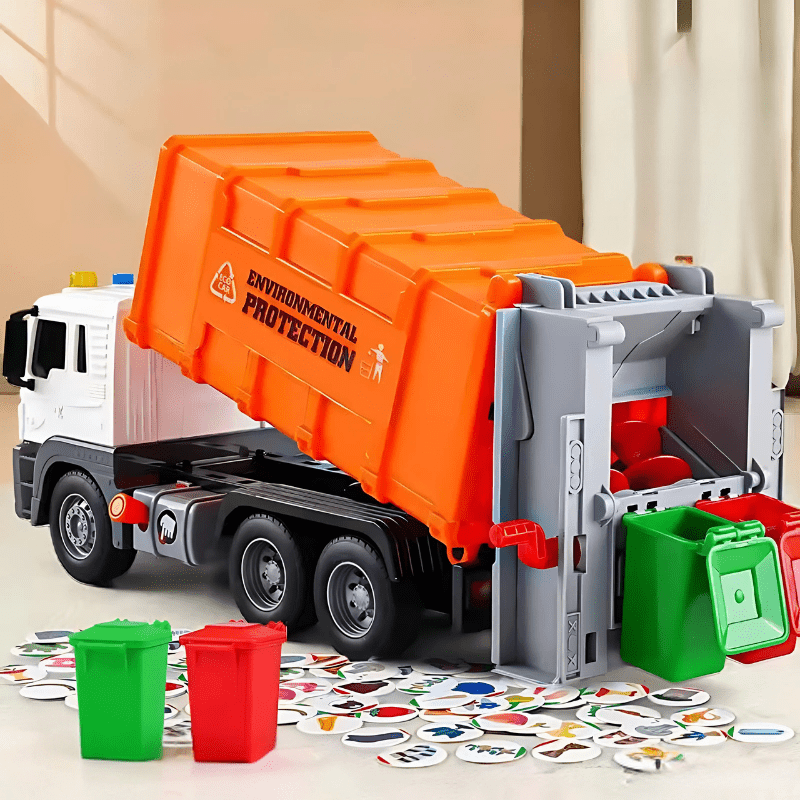 Vuilniswagen Speelgoed Met Containers - Recycling Speelset - KidsKorner