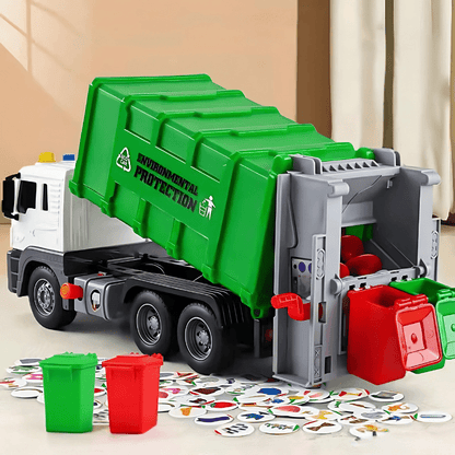 Vuilniswagen Speelgoed Met Containers - Recycling Speelset - KidsKorner