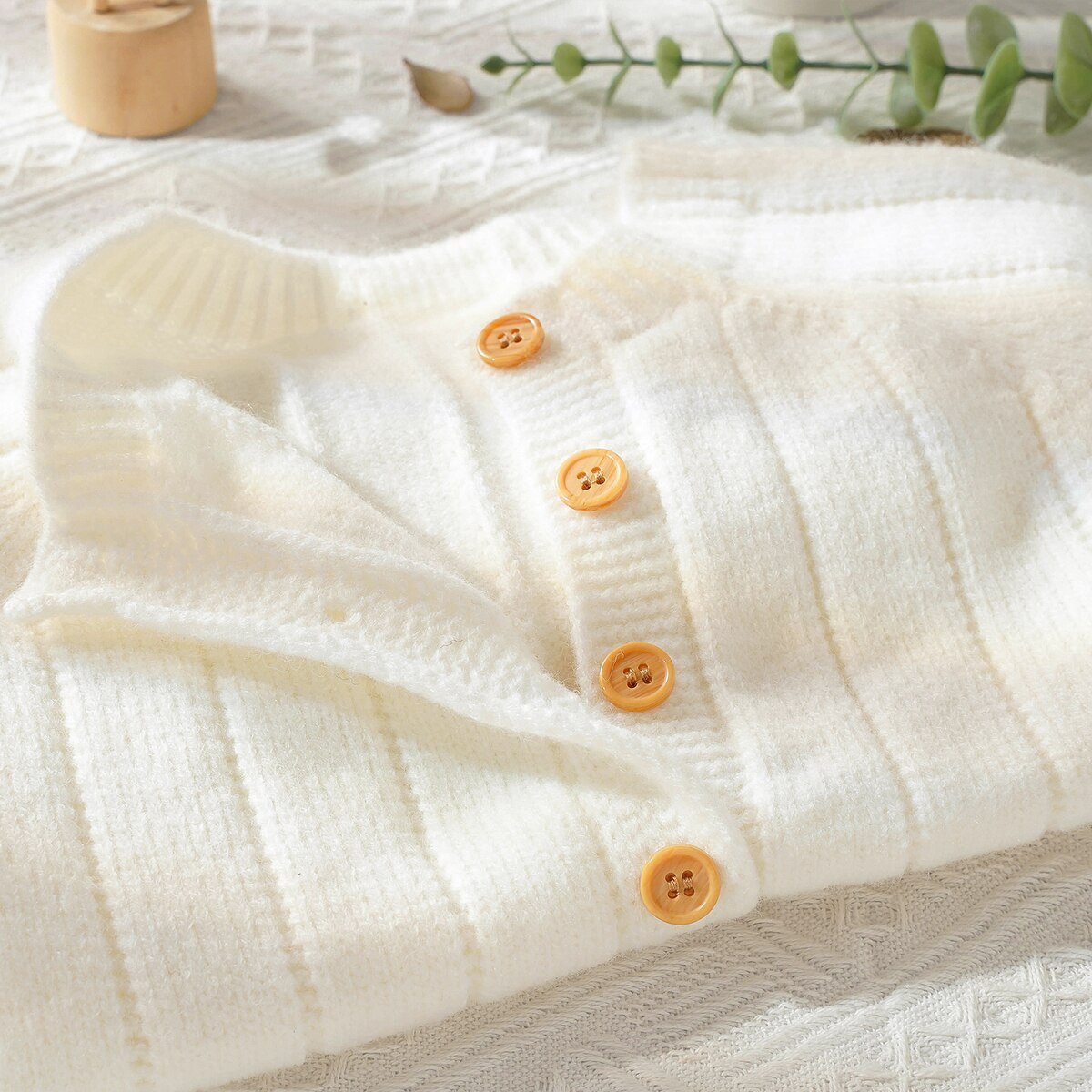 Warme Baby Romper Set Met Knopen En Muts - KidsKorner