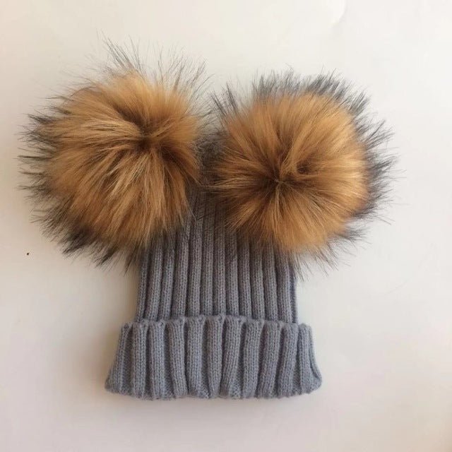 WinterWolk Pomponmuts Kind - Babymuts Peutermuts - 1 t/m 6 jaar - KidsKorner